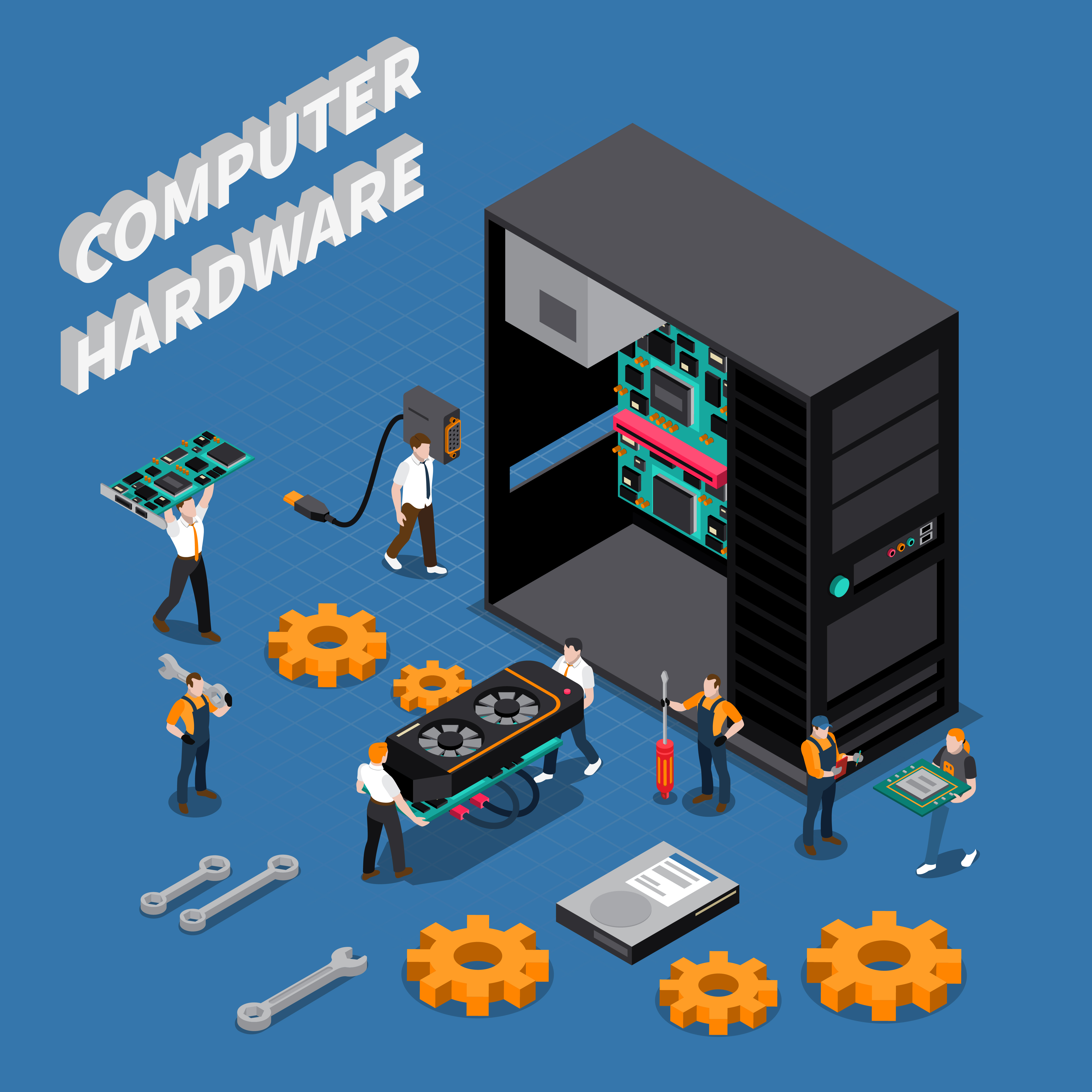Computer hardware and service illustration (Bagnath)